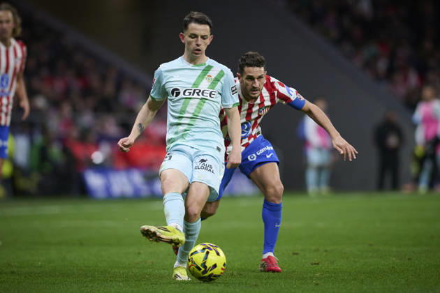 ATLETICO DE MADRID v REAL BETIS BALOMPIE. LA LIGA 2025 2026. ROUND 23. Atletico de Madrid s Koke Resurreccion (R) and Real Betis Balompie s Alvaro Fidalgo during La Liga match. February 08 ,2026. (ALTERPHOTOS Ropero) MadridSpain Copyright: xRoperox