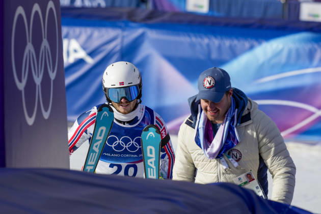 Winter Olympics in Milan Cortina 2026 Bormio, Italy 20260209 Alte Lie McGrath and Adrian Smiseth Sejersted from Norway compete in the men s alpine downhill slalom team competition during the Milan Cortina 2026 Winter Olympics Photo Cornelius Poppe NTB Bormio Italy EDITORIAL USE ONLY RESTRICTED USE FOR BETTING COMPANIES Copyright: xCorneliusxPoppex xNTBx