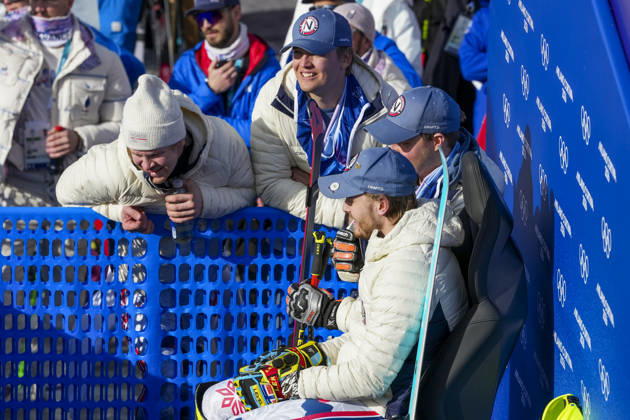 Winter Olympics in Milan Cortina 2026 Bormio, Italy 20260209 Adrian Smiseth Sejersted, Alte Lie McGrath, Simen Sellaeg and Timon Haugan from Norway compete in the men s alpine downhill slalom team competition at the Milan Cortina 2026 Winter Olympics Photo Cornelius Poppe NTB Bormio Italy EDITORIAL USE ONLY RESTRICTED USE FOR BETTING COMPANIES Copyright: xCorneliusxPoppex xNTBx