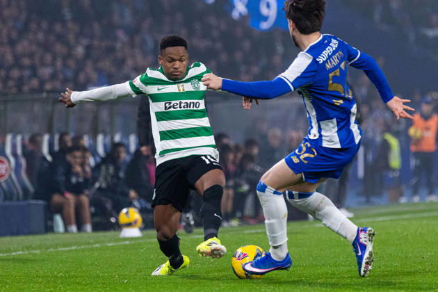 FC Porto Vs Sporting for the Portuguese First League in Porto - 09 Feb 2026 Sporting CP s player, Geny Catamo, in action during the classic match for the Portuguese First League between FC Porto and Sporting CP at Dragon Stadium. Final score; FC Porto 1:1 Sporting CP Porto Portugal Copyright: xDiogoxBaptistax xSOPAxImagesx DB_FCPvsSCP_0011