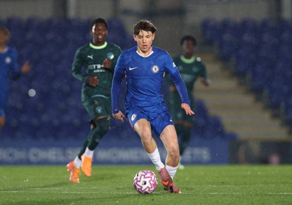 . - Chelsea U18 v Manchester City U18, FA Youth Cup, Fifth Round, Kingsmeadow Stadium, Kingston Upon Thames, London, UK - 9th February 2026. Daniel Weir Crystal Pix Daniel Weir Crystal Pix Reggie Walsh of Chelsea U18. - Chelsea U18 v Manchester City U18, FA Youth Cup, Fifth Round, Kingsmeadow Stadium, Kingston Upon Thames, London, UK - 9th February 2026. Daniel Weir Crystal Pix London Kingsmeadow Stadium UK Copyright: xDanielxWeirx CP_Chelsea_U18_Manchester_City_U18_FA_Youth_Cup_090226_DW12