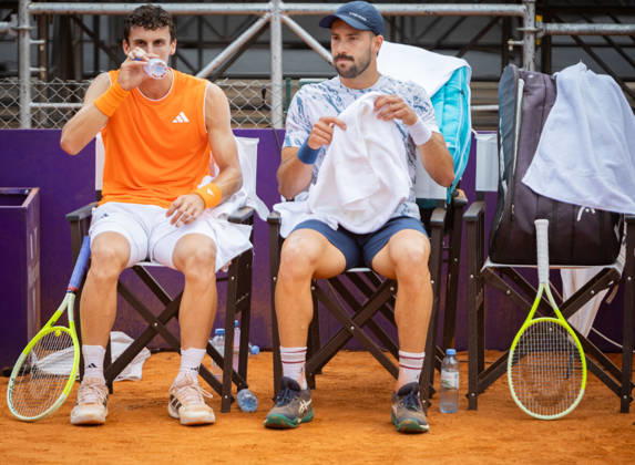 TENNIS - Internazionali di Tennis - Argentina Open 2026 ATP, Tennis Herren 250 Buenos Aires Argentinian player Juan Manuel Cerundolo and Mariano Kestelboim doubles players at ATP 250 Argentina Open 2026 (in Buenos Aires Lawn Tennis Club) during Argentina Open 2026 ATP 250 Buenos Aires , International Tennis match in Buenos Aires, Argentina, February 11 2026 Buenos Aires Argentina  Copyright: xIPAxSport ABACAx