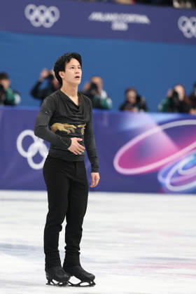 Milano Cortina 2026, Milan, Italy, 13.02, 2026, MiCo2026, MiCo, 2026, Olympics, Olympic, Winter Olympic, Olympic Winter games, Winterspiele,Spiele, Summer games Ifigure skating Adam Siao Him Fa of France performs during his Men™s single free skaiting competitions of Milano Cortina 2026 Olympic Winter Games in Milan, Italy, 13.02.2026. Photo: Roman Koksarov (RKF) Milan Italy Copyright: xRomanxKoksarovx fig_MiCo20260213rk4290