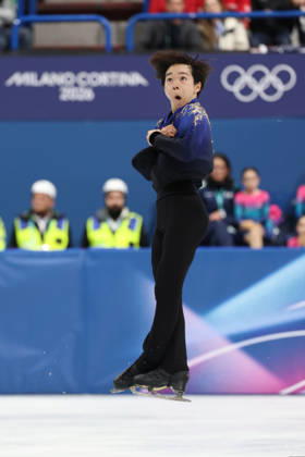 Milano Cortina 2026, Milan, Italy, 13.02, 2026, MiCo2026, MiCo, 2026, Olympics, Olympic, Winter Olympic, Olympic Winter games, Winterspiele,Spiele, Summer games Ifigure skating Yuma Kagiyama of Japan performs during his Men™s single free skaiting competitions of Milano Cortina 2026 Olympic Winter Games in Milan, Italy, 13.02.2026. Photo: Roman Koksarov (RKF) Milan Italy Copyright: xRomanxKoksarovx fig_MiCo20260213rk4352