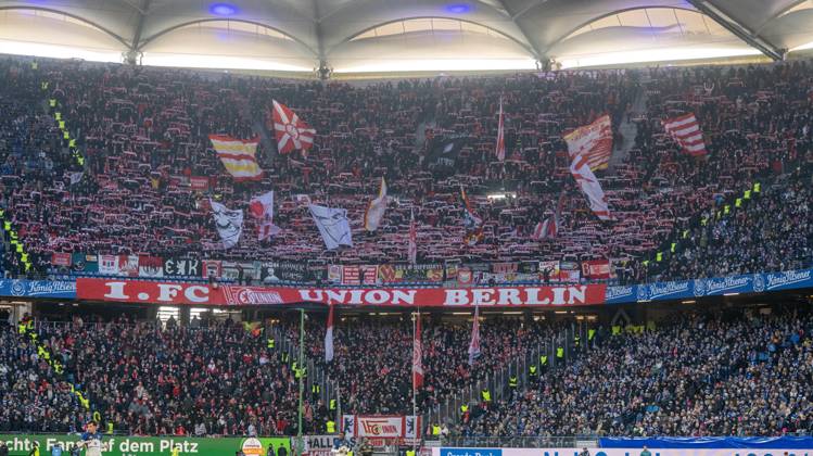 Soccer, Men, Season 2025 2026, 1 Bundesliga 22 Matchday , Hamburger SV 1 FC Union Berlin, Guest block, Fans of Union, 14 02 2026, Copyright: xMatthiasxKochx