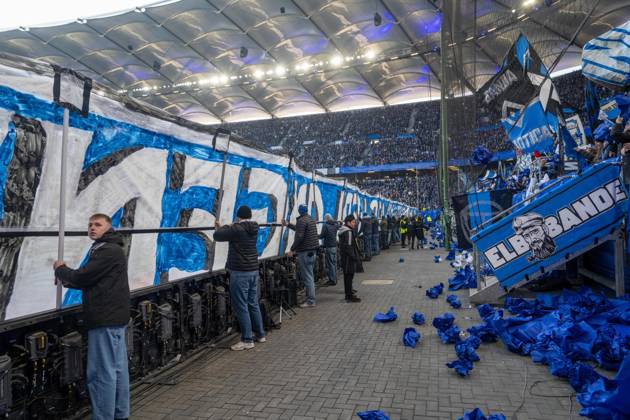 Soccer, Men, Season 2025 2026, 1 Bundesliga 22 Matchday , Hamburger SV 1 FC Union Berlin, Fans of HSV in the Nordkurve, Choreo for the 1887 Bundesliga match of HSV, We still feel the desire, 14 02 2026, Copyright: xMatthiasxKochx