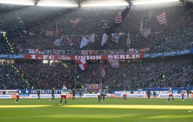 Soccer, Men, Season 2025 2026, 1 Bundesliga 22 Matchday , Hamburger SV 1 FC Union Berlin, Guest block, Fans of Union, 14 02 2026, Copyright: xMatthiasxKochx