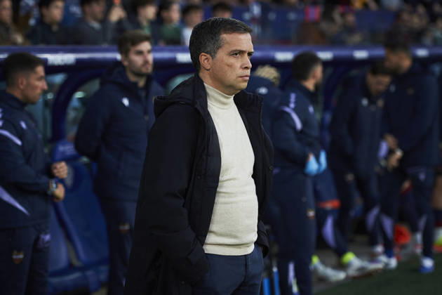 head coach Luis Castro Levante UD during the LaLiga EA Sports match between Levante UD and Valencia CF at Ciudad de Valencia on February 15, 2026 in Valencia, Spain Photo by Maria Jose Segovia DeFodi Images