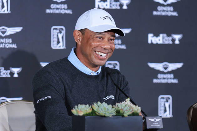 February 17, 2026, Pacific Palisades, California, USA: Tiger Woods during a press conference, PK, Pressekonferenz in preparation for the 2026 Genesis Invitational on Tuesday February 17, 2026 at the Riviera Country Club in Pacific Palisades, California. ARIANA RUIZ PI Tiger Woods Press Conference  - ZUMAp124 20260217_zaa_p124_012 Copyright: xArianaxRuizx
