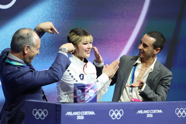 February 17, 2026, Milan, Lombardy, Italy: Alysa Liu of Team United States competes in the womens ice skating short program during the Milano Cortina 2026 Olympic Winter games, Winterspiele,Spiele, Summer games at Milano Ice Skating Arena. Olympics 2026: Milano Cortina: Figure skating, Eiskunstlauf Womens Singles Short Program - ZUMAm117 20260217_oly_m117_056 Copyright: xDavidxMcIntyrex