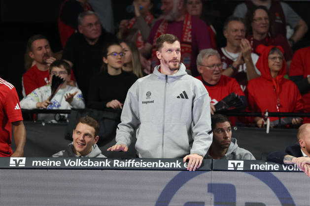 Rokas Jokubaitis FC Bayern Basketball, 31 with Andreas Obst FC Bayern Basketball, 13 and Stefan Jovic FC Bayern Basketball, 16 , GER, FC Bayern Basketball vs Skyliners Frankfurt, Basketball, easycredit Basketball Bundesliga, 21 Matchday, Season 2025 2026, 17 02 2026, GER, FC Bayern Basketball vs Skyliners Frankfurt, Basketball, easycredit Basketball Bundesliga, 21 Matchday, Season 2025 2026, 17 02 2026 Munich Copyright: xEibner-Pressefoto JennixMaulx EP_JML