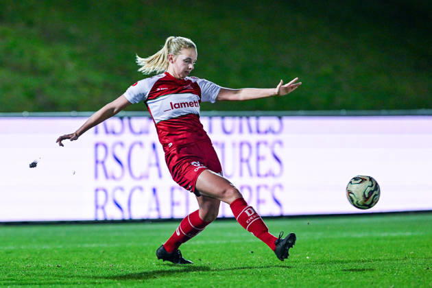 260218 RSC ANDERLECHT VS STANDARD Amber Bert (10) of Zulte-Waregem pictured during a female soccer game between RSC Anderlecht Women and Zulte-Waregem on the 13th matchday of the 2024 - 2025 season of the Belgian Lotto Womens Super League , on Wednesday 18 February 2026 in Deinze , Belgium . PHOTO SPORTPIX Stijn Audooren Deinze Burgemeester Van de Wielestadion Belgium Copyright: xSportpix.bex xStijnxAudoorenxStijnxAudoorenx