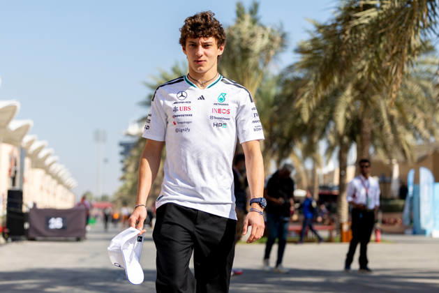 Kimi Antonelli Mercedes AMG Petronas Formula One Team, Italy, 12 in W17, BAH, Formula 1 World Championship, Pre Season Test 2, Bahrain International Circuit, Test Day 1, 2026 season, 18 02 2026 BAH, Formula 1 World Championship, Pre Season Test 2, Bahrain International Circuit, Test Day 1, 2026 season, 18 02 2026 Sakhir Copyright: xEibner-Pressefoto MarcelxFischerx EP_MFI