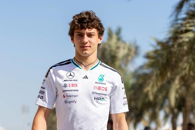 Kimi Antonelli Mercedes AMG Petronas Formula One Team, Italy, 12 in W17, BAH, Formula 1 World Championship, Pre Season Test 2, Bahrain International Circuit, Test Day 1, 2026 season, 18 02 2026 BAH, Formula 1 World Championship, Pre Season Test 2, Bahrain International Circuit, Test Day 1, 2026 season, 18 02 2026 Sakhir Copyright: xEibner-Pressefoto MarcelxFischerx EP_MFI