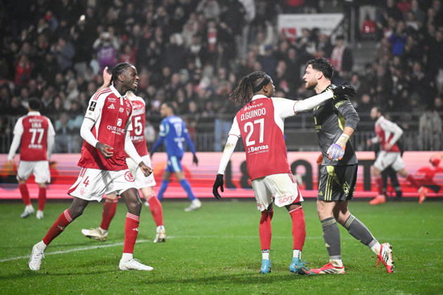 Stade Brestois 29 v Olympique de Marseille - Ligue 1 McDonald s 2025 2026 04 Junior DIAZ (sb29) - 30 Gregoire COUDERT (sb29) during the Ligue 1 McDonald s match between Brest and Marseille at Stade Francis-Le Ble on February 20, 2026 in Brest, France. Brest France Copyright: xFEPx 776461932