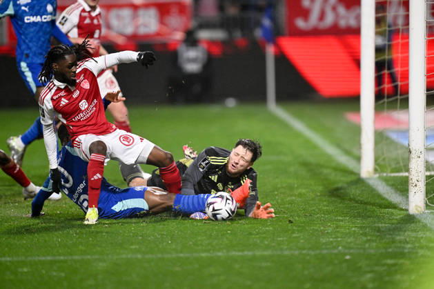 Stade Brestois 29 v Olympique de Marseille - Ligue 1 McDonald s 2025 2026 02 Bradley LOCKO (sb29) - 30 Gregoire COUDERT (sb29) during the Ligue 1 McDonald s match between Brest and Marseille at Stade Francis-Le Ble on February 20, 2026 in Brest, France. Brest France Copyright: xFEPx 776461932