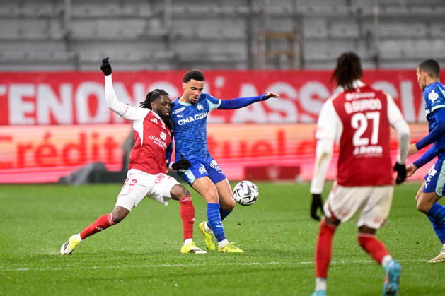 Stade Brestois 29 v Olympique de Marseille - Ligue 1 McDonald s 2025 2026 02 Bradley LOCKO (sb29) - 11 Ethan NWANERI (om) during the Ligue 1 McDonald s match between Brest and Marseille at Stade Francis-Le Ble on February 20, 2026 in Brest, France. Brest France Copyright: xFEPx 776461932