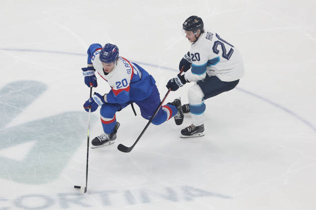 Ice hockey, Eishockey - Milano Cortina 2026 Winter Olympics: Day 15 In Milan, Italy, on February 21, 2026, AHO Sebastian and SLAFKOVSKY Juraj participate in the Ice Hockey Men s Bronze Medal Game between Slovakia and Finland on day fifteen of the Milano Cortina 2026 Winter Olympic Games, Olympische Spiele, Olympia, OS at Milano Santagiulia Ice Hockey Arena. Milano Italy  Copyright: xMattiaxMarteganix originalFilename:martegani-serieami260221_npChp