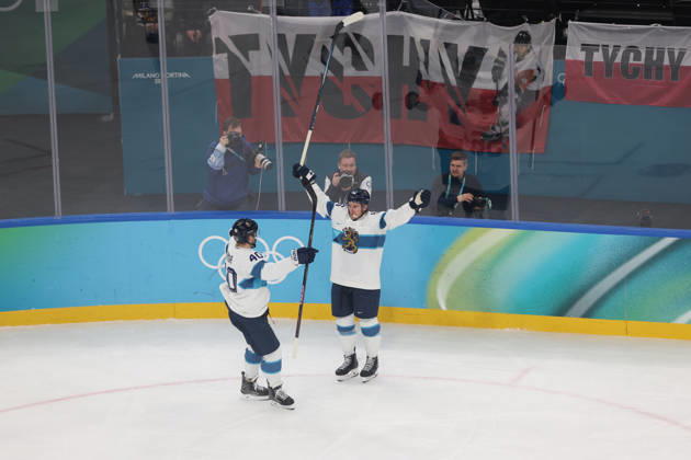 Ice hockey, Eishockey - Milano Cortina 2026 Winter Olympics: Day 15 In Milan, Italy, on February 21, 2026, Erik Haula celebrates after a goal during the Ice Hockey Men s Bronze Medal Game between Slovakia and Finland on day fifteen of the Milano Cortina 2026 Winter Olympic Games, Olympische Spiele, Olympia, OS at Milano Santagiulia Ice Hockey Arena Milano Italy  Copyright: xMattiaxMarteganix originalFilename:martegani-serieami260221_npGc7
