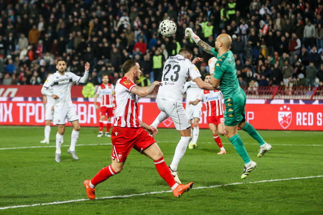 Crvena Zvezda v Partizan - Serbian SuperLiga BELGRADE, SERBIA - FEBRUARY 22: Stefan Mitrovic (23) of Partizan in action during the Serbian SuperLiga football match between Crvena Zvezda and Partizan at Rajko Mitic Stadium in Belgrade, Serbia on February 22, 2026. Filip Stevanovic Anadolu Belgrade Serbia. Editorial use only. Please get in touch for any other usage. Copyright: x2026xAnadoluxFilipxStevanovicx