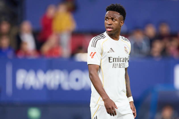 CA Osasuna v Real Madrid CF - LaLiga EA Sports Vinicius Junior Vini Jr of Real Madrid CF looks on during the LaLiga EA Sports match between CA Osasuna and Real Madrid CF at El Sadar on February 21, 2026, in Pamplona, Spain. Pamplona El Sadar Navarra Spain RL_OSAvRMCF_000041 Copyright: xRicardoxLarreinax