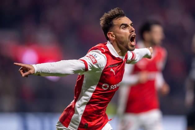 February 21, 2026, Braga, Braga, Portugal: BRAGA, PORTUGAL - FEBRUARY 21: RICARDO HORTA from SC Braga is seen celebrating his goal during the Liga Portugal Betclic 2025 26 League match between SC Braga and Vitoria SC, at Estadio Municipal de Braga on February 21, 2026 in Braga, Portugal Braga Portugal - ZUMAl192 20260221_zsp_l192_041 Copyright: xMiguelxLemosx