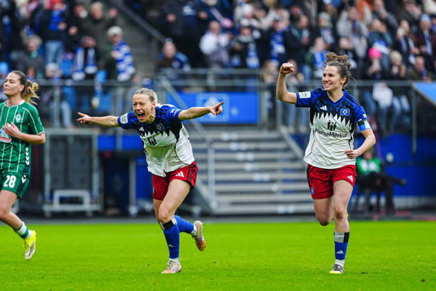 Goal celebration after scoring 1 0 from penalty kick Sophie Hildebrand Hamburger SV, 22 GER, Hamburger SV vs SV Werder Bremen, Women, Football, 1 Bundesliga, Matchday 19, Season 2025 2026, 21 02 2026 GER, Hamburger SV vs SV Werder Bremen, Women, Football, 1 Bundesliga, Matchday 19, Season 2025 2026, 21 02 2026 Hamburg Copyright: xEibner-Pressefoto MarcelxvonxFehrnx EP_MFN