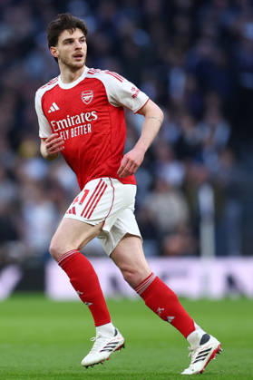 London, England, 22nd February 2026. Declan Rice of Arsenal during the Tottenham Hotspur vs Arsenal Premier League match at the Tottenham Hotspur Stadium, London. Picture credit should read: Paul Terry Sportimage EDITORIAL USE ONLY. No use with unauthorised audio, video, data, fixture lists, club league logos or live services. Online in-match use limited to 120 images, no video emulation. No use in betting, games or single club league player publications. SPI_159_PT_Tottenham_Arsenal SPI-4545-0159