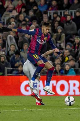 FC Barcelona, Barca v Atletico de Madrid - Copa del Rey BARCELONA, SPAIN - JANUARY 21: Neymar Jr (11) of Barcelona in action during the Spanish Copa del Rey (King s Cup) quarter final first leg match between FC Barcelona and Atletico de Madrid at Camp Nou on January 21, 2015 in Barcelona, Spain. Albert Llop Anadolu Agency Barcelona Catalonia. Editorial use only. Please get in touch for any other usage. Copyright: x2025xAnadoluxAlbertxLlopx