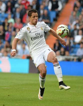 Real Madrid CF v UD Almeria - La Liga MADRID, SPAIN - APRIL 29: Chicharito of Real Madrid CF in action during the La Liga match between Real Madrid CF and UD Almeria at Estadio Santiago Bernabeu on April 29, 2015 in Madrid, Spain. Evrim Aydin Anadolu Agency Madrid Spain. Editorial use only. Please get in touch for any other usage. Copyright: x2025xAnadoluxEvrimxAydınx