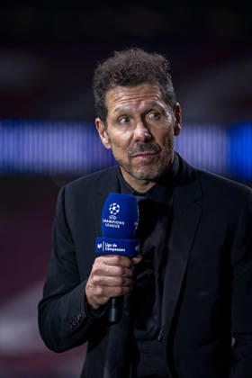 Atletico de Madrid v Club Brugge KV - UEFA Champions League 2025 26 League Knockout Play-off Second Leg Diego Pablo Simeone, head coach of Atletico de Madrid, is interviewed at the end of the the UEFA Champions League 2025 26 League Knockout Play-off Second Leg match between Atletico de Madrid and Club Brugge KV at Estadio Riyadh Air Metropolitano on February 24, 2026 in Madrid, Spain. Madrid Estadio Riyadh Air Metropolitano Madrid Spain Copyright: xAlbertoxGardinx AGardin_20260224_Foot_Champ_Atl_Mad_Bru_1066