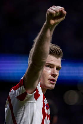 Atletico de Madrid v Club Brugge KV - UEFA Champions League 2025 26 League Knockout Play-off Second Leg Alexander Sorloth of Atletico de Madrid celebrates his goal during the UEFA Champions League 2025 26 League Knockout Play-off Second Leg match between Atletico de Madrid and Club Brugge KV at Estadio Riyadh Air Metropolitano on February 24, 2026 in Madrid, Spain. Madrid Estadio Riyadh Air Metropolitano Madrid Spain Copyright: xAlbertoxGardinx AGardin_20260224_Foot_Champ_Atl_Mad_Bru_1073