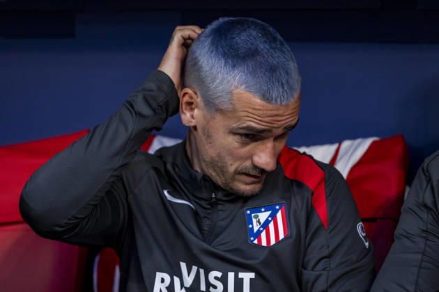Atletico de Madrid v Club Brugge KV - UEFA Champions League 2025 26 League Knockout Play-off Second Leg Antoine Griezmann of Atletico de Madrid sits on the bench prior to the UEFA Champions League 2025 26 League Knockout Play-off Second Leg match between Atletico de Madrid and Club Brugge KV at Estadio Riyadh Air Metropolitano on February 24, 2026 in Madrid, Spain. Madrid Estadio Riyadh Air Metropolitano Madrid Spain Copyright: xAlbertoxGardinx AGardin_20260224_Foot_Champ_Atl_Mad_Bru_1106