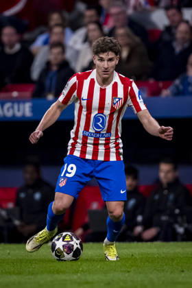 Atletico de Madrid v Club Brugge KV - UEFA Champions League 2025 26 League Knockout Play-off Second Leg Julian Alvarez of Atletico de Madrid is in action with the ball during the UEFA Champions League 2025 26 League Knockout Play-off Second Leg match between Atletico de Madrid and Club Brugge KV at Estadio Riyadh Air Metropolitano on February 24, 2026 in Madrid, Spain. Madrid Estadio Riyadh Air Metropolitano Madrid Spain Copyright: xAlbertoxGardinx AGardin_20260224_Foot_Champ_Atl_Mad_Bru_1162