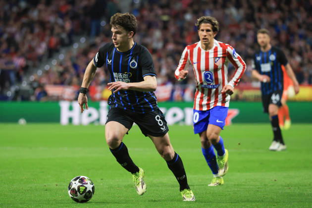 Spain - Atletico de Madrid vs Club Brugge KV - 24 02 2026 SPAIN, MADRID, FEBRUARY 24. Christos Tzolis of Brugge during the UEFA Champions League Knockout Play-off Second Leg football match between Atletico de Madrid and Club Brugge KV at Estadio Riyadh Air Metropolitano on February 24, 2026 in Madrid, Spain. Photo by Manuel Blondeau AOP.Press Madrid Riyadh Air Metropolitano Spain Copyright: x ManuelxBlondeau AOP.Pressx AOP20260224-0080