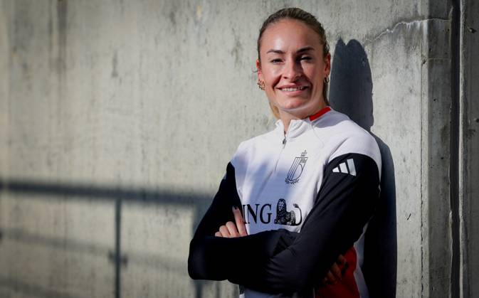 Football, women s national team Belgium, press conference and photo shoot with Tessa Wullaert