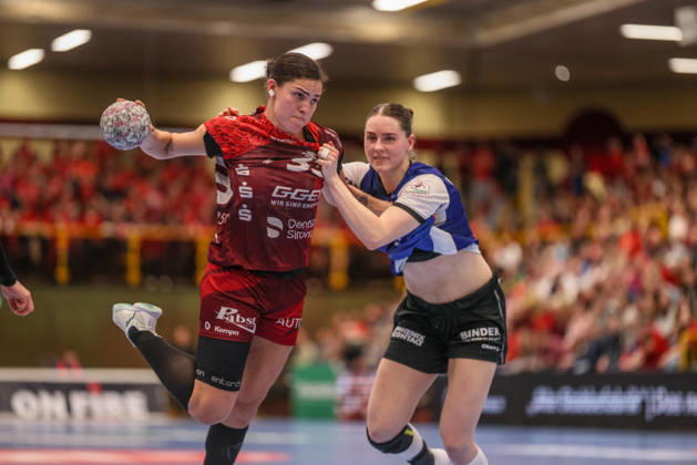 GER, Bensheim, HSG Bensheim Auerbach Flames vs HSG Blomberg Lippe, Alsco Handball Bundesliga Frauen, Handball, DHB, Season 2025 2026, Weststadthalle Bensheim, 19 Matchday in the picture f l Lucie Marie Kretzschmar HSG Bensheim Auerbach Flames Women 29 , Andrea Jacobsen HSG Blomberg Lippe 4 DFB DFL REGULATIONS PROHIBIT ANY USE OF PHOTOGRAPHS AS IMAGE SEQUENCES AND OR QUASI VIDEO, 28 02 2026 Copyright: HMBxMedia HendrikxHamelau