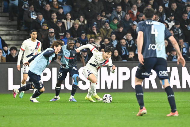 Le Havre Athletic Club v Paris Saint-Germain - Ligue 1 McDonald s 2025 2026 19 Lucas GOURNA DOUATH (hac) - 19 Lee KANG IN (psg) during the Ligue 1 McDonald s match between Le Havre and Paris at Stade Oceane on February 28, 2026 in Le Havre, France. Le Havre France  Copyright: xFEPx 776348301