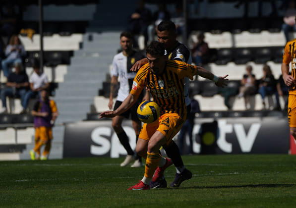 Liga Portugal 2 Meu Super Round 24 football match between SC Farense and Lusitania Lourosa FC, Faro, Portugal Faro, Portugal. 1 st Mar, 2026. Bala Sangare, SC Farense player , lining up before the start of the SC Farense v Lusitano Lourosa FC Round 24 match for the football Liga Portugal 2 Meu Super. Nuno Pires Veloso Alamy Live News Copyright: xNunoxPiresxVelosox