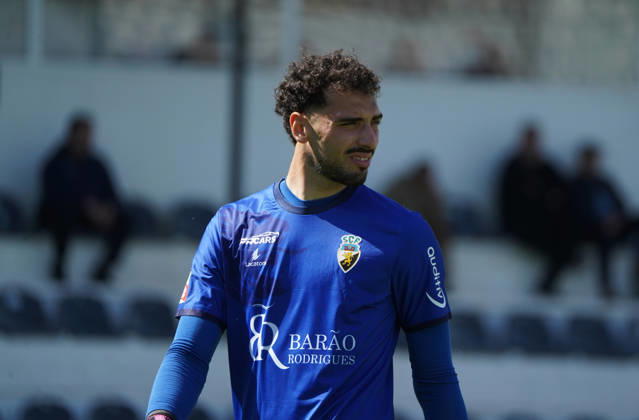 Liga Portugal 2 Meu Super Round 24 football match between SC Farense and Lusitania Lourosa FC, Faro, Portugal Faro, Portugal. 1 st Mar, 2026. Brian Araujo, SC Farense s goalkeeper, during the SC Farense 2 - 1 Lusitano Lourosa FC Round 24 match for the football Liga Portugal 2 Meu Super. Nuno Pires Veloso Alamy Live News Copyright: xNunoxPiresxVelosox