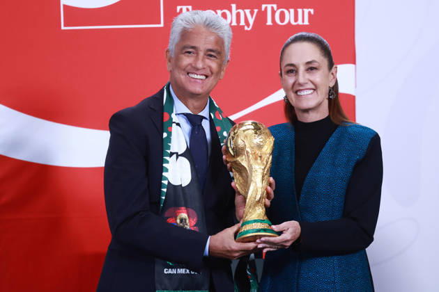 Football, World Cup 2026, FIFA Trophy Tour in Mexico City with Claudia Sheinbaum