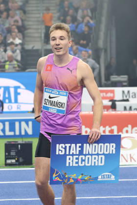 Sport Bilder des Tages BERLIN, GERMANY - MARCH 6: Jakub SZYMAÅƒSKI (POL), 60m Hurdles Men, during the ISTAF Indoor Berlin at Uber Arena Berlin, March 6, 2026 in Berlin, Germany. Berlin Germany Copyright: xO.Frankex
