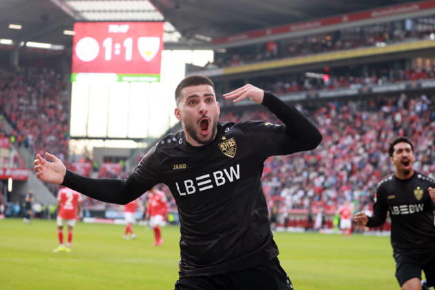 07 03 26 1 FSV Mainz 05 VfB Stuttgart Germany, Mainz, 07 03 2026, Football, Bundesliga, Season 2025 2026, 1 FSV Mainz 05 VfB Stuttgart Deniz Undav VfB Stuttgart Jubel Tor 1 2 Undav