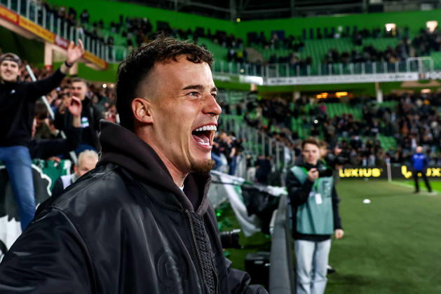 2026-03-07 FC Groningen v Ajax - Dutch Eredivisie GRONINGEN, NETHERLANDS - MARCH 7: Goalkeeper Etienne Vaessen of FC Groningen celebrate the win during the Dutch Eredivisie match between FC Groningen and Ajax at Stadion Euroborg on March 7, 2026 in Groningen, Netherlands. Groningen Stadion Euroborg Netherlands Content not available for redistribution in The Netherlands directly or indirectly through any third parties. Copyright: xPieterxvanxderxWoudex