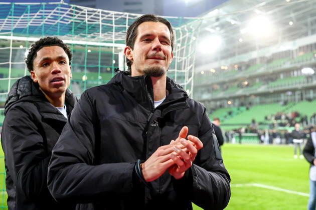 2026-03-07 FC Groningen v Ajax - Dutch Eredivisie GRONINGEN, NETHERLANDS - MARCH 7: Oskar Zawada of FC Groningen celebrate the win during the Dutch Eredivisie match between FC Groningen and Ajax at Stadion Euroborg on March 7, 2026 in Groningen, Netherlands. Groningen Stadion Euroborg Netherlands Content not available for redistribution in The Netherlands directly or indirectly through any third parties. Copyright: xPieterxvanxderxWoudex