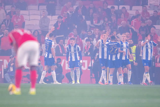 March 8, 2026, Lisboa, Lisboa, Portugal: LISBOA, PORTUGAL - MARCH 08: OSKAR PIETUSZEWSKI from FC Porto is seen celebrating his goal during the Liga Portugal Betclic 2025 26 League match between SL Benfica and FC Porto, at Estadio do Lisboa e Benfica on March 08, 2026 in Lisboa, Portugal Lisboa Portugal - ZUMAl192 20260308_zsp_l192_032 Copyright: xMiguelxLemosx