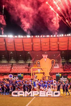 BELO HORIZONTE (MG), 08 03 2026 Futebol Campeonato Mineiro 2026 Time do cruzeiro comemora titulo na partida entre Cruzeiro x Atletico, valida pela final do Campeonato Mineiro 2026, realizada no Mineirao neste domingo (08). Minas Gerais Brasil Copyright: xCristianxRibeirox