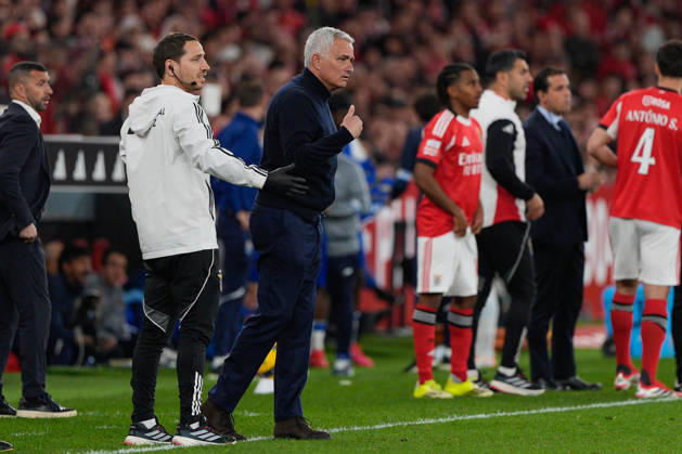 March 8, 2026, Lisbon, Portugal: Jose Mourinho, SL Benfica Coach, (C) seen in action during Liga Portugal Betclic football match between SL Benfica and FC Porto at Estadio da Luz..Final score: SL Benfica 2:2 FC Porto SL Benfica Vs FC Porto In Lisbon, Portugal - 8 Mar 2026  - ZUMAs197 20260308_aaa_s197_367 Copyright: xBrunoxdexCarvalhox