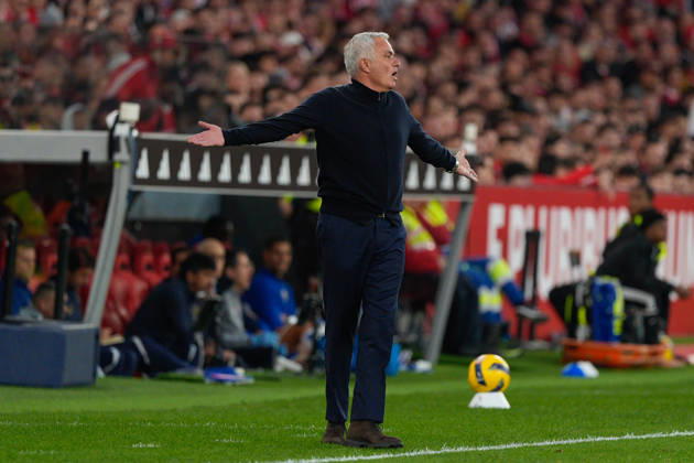 March 8, 2026, Lisbon, Portugal: Jose Mourinho, SL Benfica Coach seen in action during Liga Portugal Betclic football match between SL Benfica and FC Porto at Estadio da Luz..Final score: SL Benfica 2:2 FC Porto SL Benfica Vs FC Porto In Lisbon, Portugal - 8 Mar 2026  - ZUMAs197 20260308_aaa_s197_398 Copyright: xBrunoxdexCarvalhox