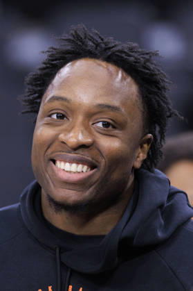 March 9, 2026, Inglewood, California, USA: OG Anunoby 8 of the New York Knicks during warm ups prior to their regular season NBA, Basketball Herren, USA game against the Los Angeles Clippers on Monday March 9, 2026 at Intuit Dome in Inglewood, California. ARIANA RUIZ PI Inglewood USA - ZUMAp124 20260309_zaa_p124_044 Copyright: xArianaxRuizx